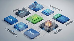 3D Rendered Digital Data Security and Cloud Computing Concept