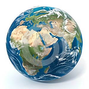 3D Rendered Earth Globe Illustration Isolated on White Background