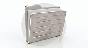 3D Rendered File Folder with Papers