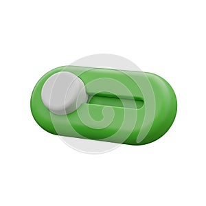 Green Toggle Switch Slider Button with White Knob on White Background control interface