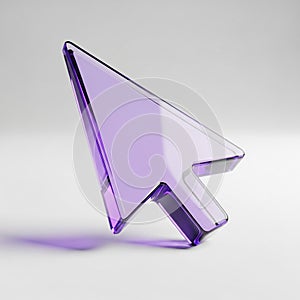 Translucent Purple Glass Cursor Icon on a White Background mouse pointer computer icon