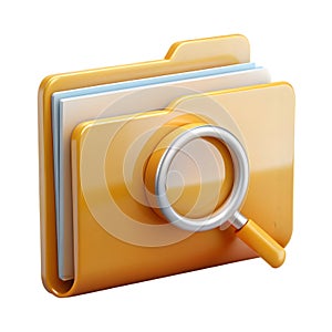 Folder with Magnifying Glass Icon