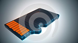 3d rendered illustration of mini sd card