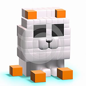 3d rendered illustration of a Roblox cat, video gaming photo