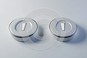 A 3D-rendered illustration of two glossy power buttons with the universal power symbol, conveying functionality and modernity