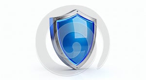 3D Blue Shield Icon - Protection and Security