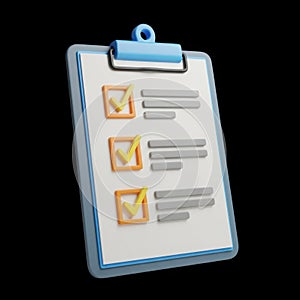 Completed task list on clipboard