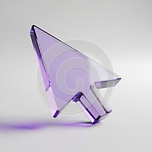 Translucent Purple Glass Mouse Cursor Icon on a White Background pointer computer