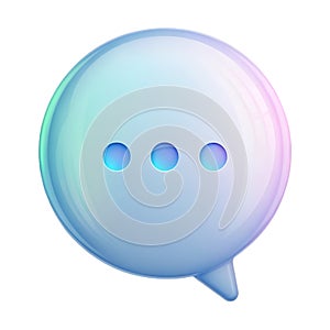 3 D Pastel Blue Speech Bubble Chat Icon Three Dots