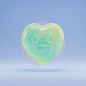 Sad Heart Emoji 3D Render