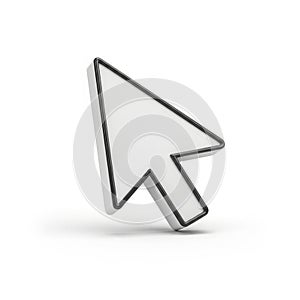 White computer mouse cursor arrow icon on a white background pointer