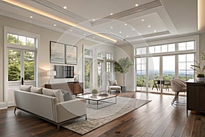 Interior renovation of a room in 3D render