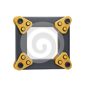 Geometric Square Frame with Yellow Connectors