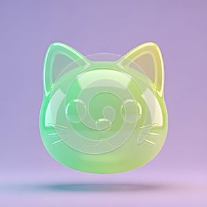 Cute 3D Cat Head Icon