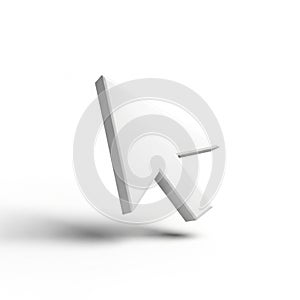 3D Rendered White Computer Mouse Cursor Arrow Isolated on White Background pointer