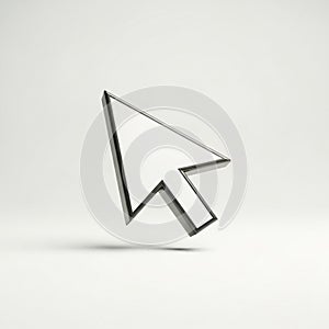 3D White Computer Mouse Cursor Arrow on Light Gray Background computer cursor pointer