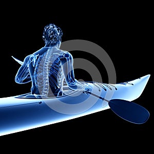 The skeleton of a canoeist
