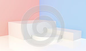 3d rendered -White podium for display photo
