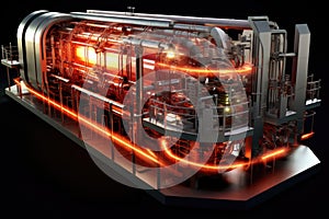 3d-rendered model of a particle accelerator