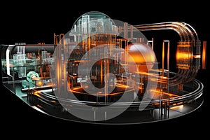 3d-rendered model of a particle accelerator