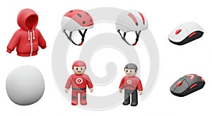 3D Rendered Objects: Red & White Theme