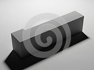 3d rendered rectangular block isolated on white background