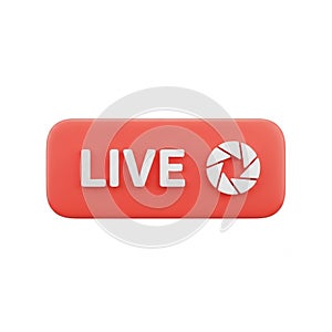 3D Rendered Red Rectangular Button with White Text 