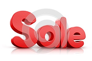3D Rendered Sale Word in Red Color