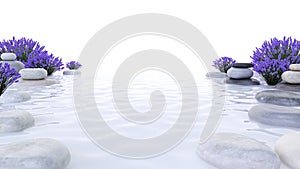 Stones and  lavender