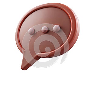 A 3D rendered speech bubble icon with three dots indicating a conversation or thought process
