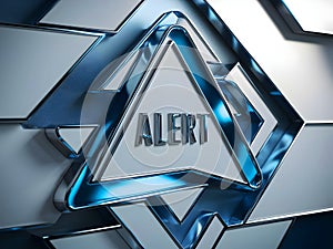 Ai-generated, alert 3D render text on a wall.