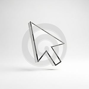 3D Rendered White Mouse Cursor Arrow Pointer on White Background Keywords: cursor, arrow, pointer, mouse, computer, technology,
