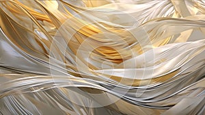 3d rendering, abstract background with metallic waves, computer generated images