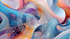 3d rendering, abstract background, multicolored waves, computer generated images