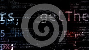 3D rendering of abstract blocks of code located in the virtual space