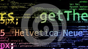 3D rendering of abstract blocks of code located in the virtual space