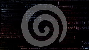 3D rendering of abstract blocks of code located in the virtual space