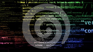 3D rendering of abstract blocks of code located in the virtual space