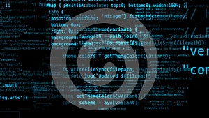 3D rendering of abstract blocks of code located in the virtual space