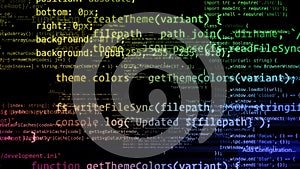 3D rendering of abstract blocks of code located in the virtual space