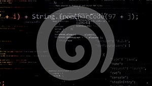 3D rendering of abstract blocks of code located in the virtual space