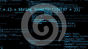 3D rendering of abstract blocks of code located in the virtual space