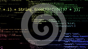 3D rendering of abstract blocks of code located in the virtual space