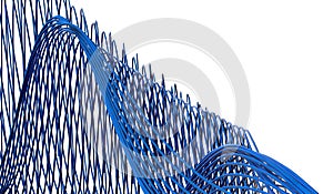 3D Rendering Of Abstract Blue Curved Lines