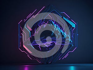 3D rendering of an abstract cloud computing concept.
