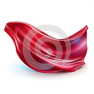 3d rendering of abstract flowing red fabric isolated on a white background. Generative AI.