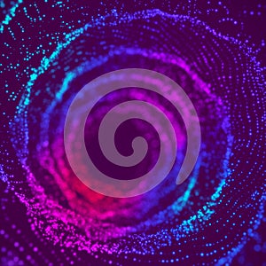 3D rendering abstract fractal light background. Space-time portal. Intricate data threads plot. Futuristic 3d portal. Big data