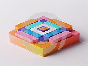 3d rendering abstract geometric background, minimal shape3 shape
