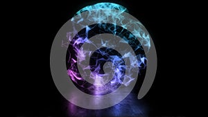 3D rendering of an abstract globe, sphere in space in the form of plexus