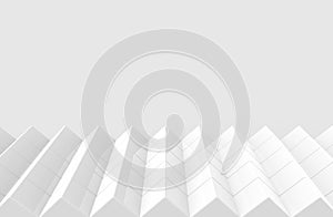 3d rendering. abstract modern art pattern white cube boxes stack wall background.